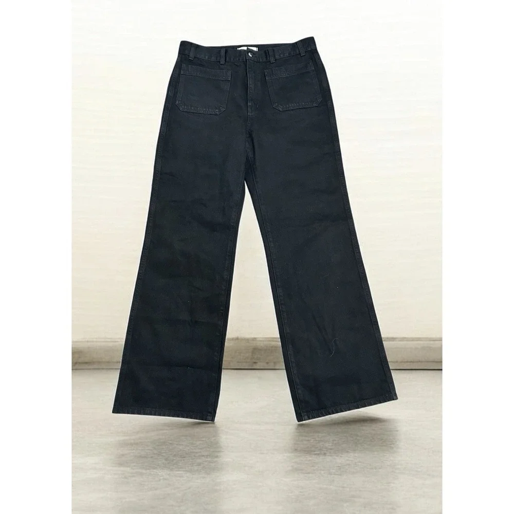 Madewell The Cleo Straight Jean Black High Rise Patch Pocket Jeans 30 NWOT $148 - Picture 8 of 12